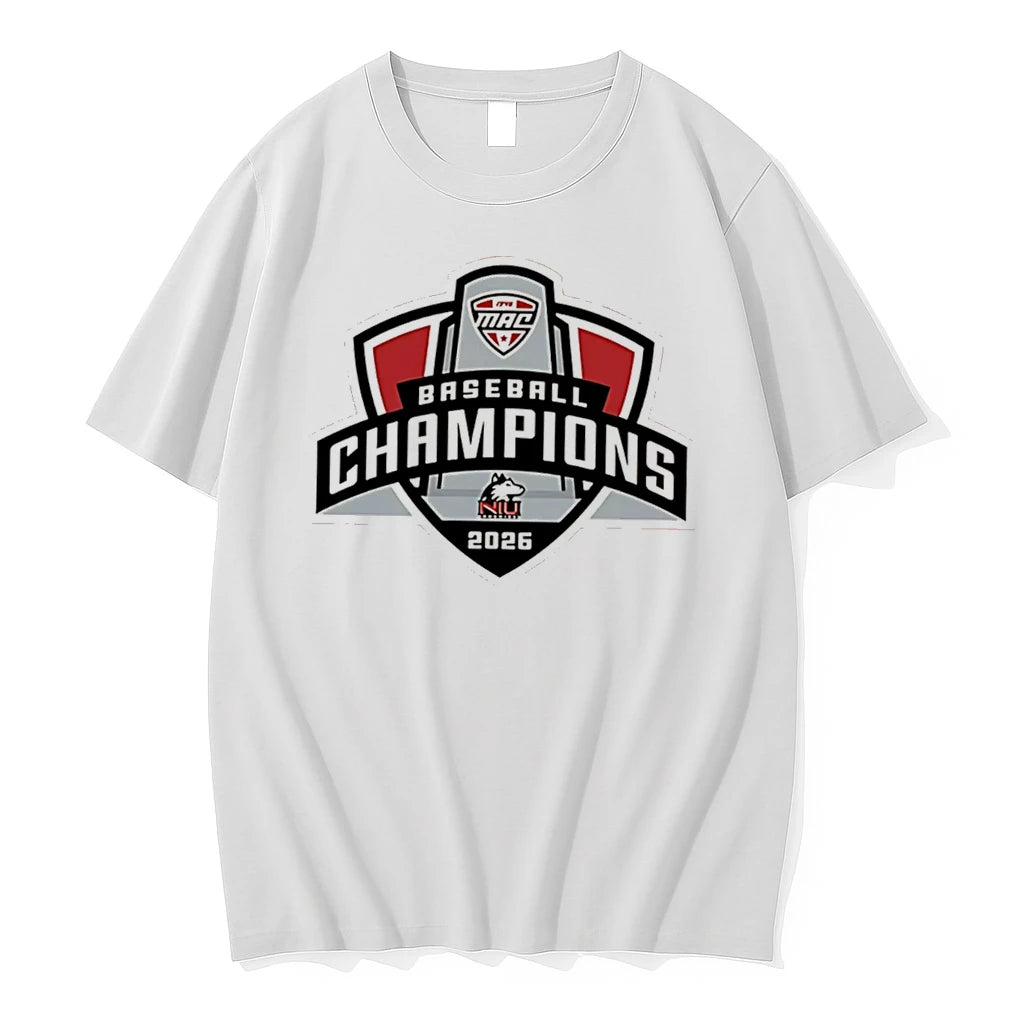 Officials Northern Illinois Huskies 2026 Mac Baseball Tournament Champions Locker Room Tee