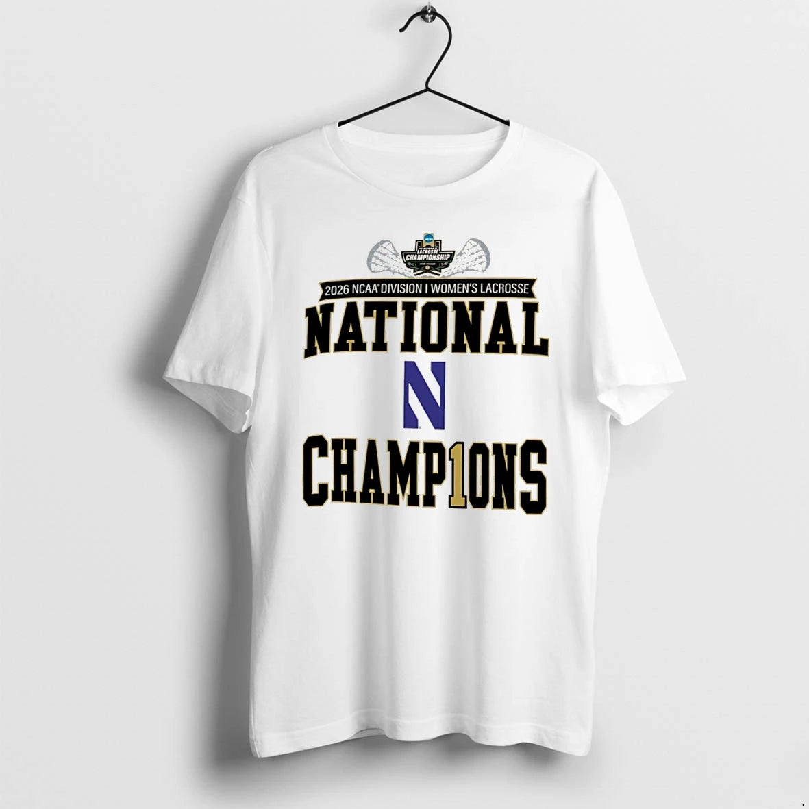 Officials Northwestern Wildcats 2026 Ncaa Womens Lacrosse National Champions Locker Room Tee