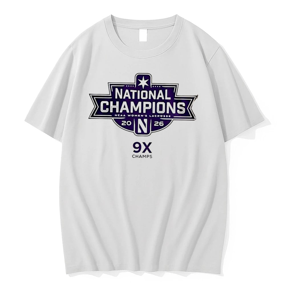Officials Northwestern Wildcats Womens Lacrosse 2026 National Champions 9x Champs Tee Premium T Shirt