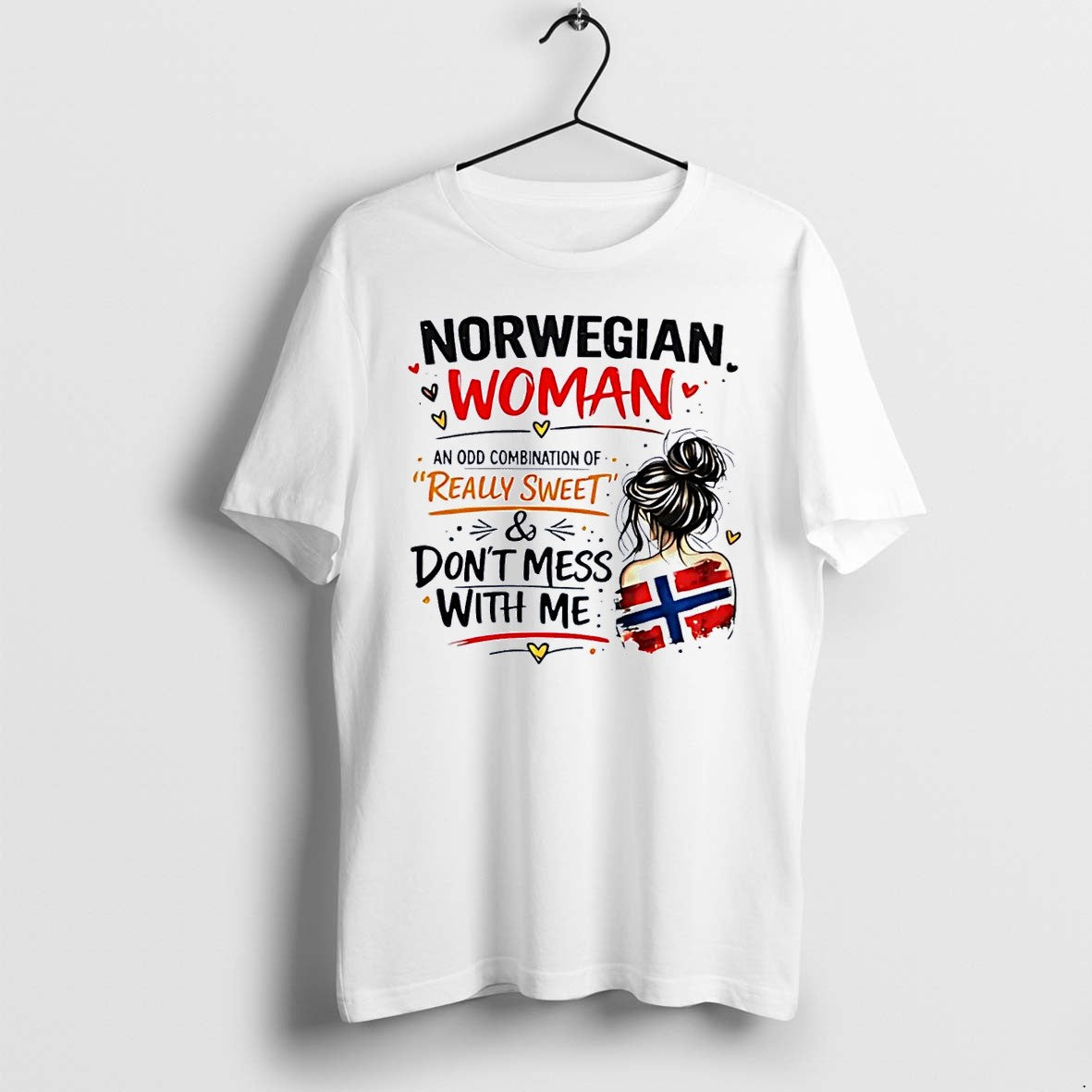 Officials Norwegian Woman Really Sweet Dont Mess With Me Flag White Premium T Shirt