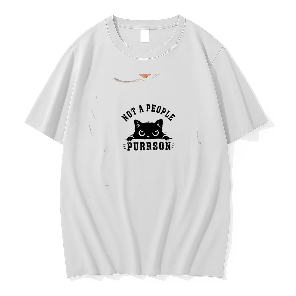 Officials Not A People Purrson Black Cat Funny Animal Lover Kitten Quote