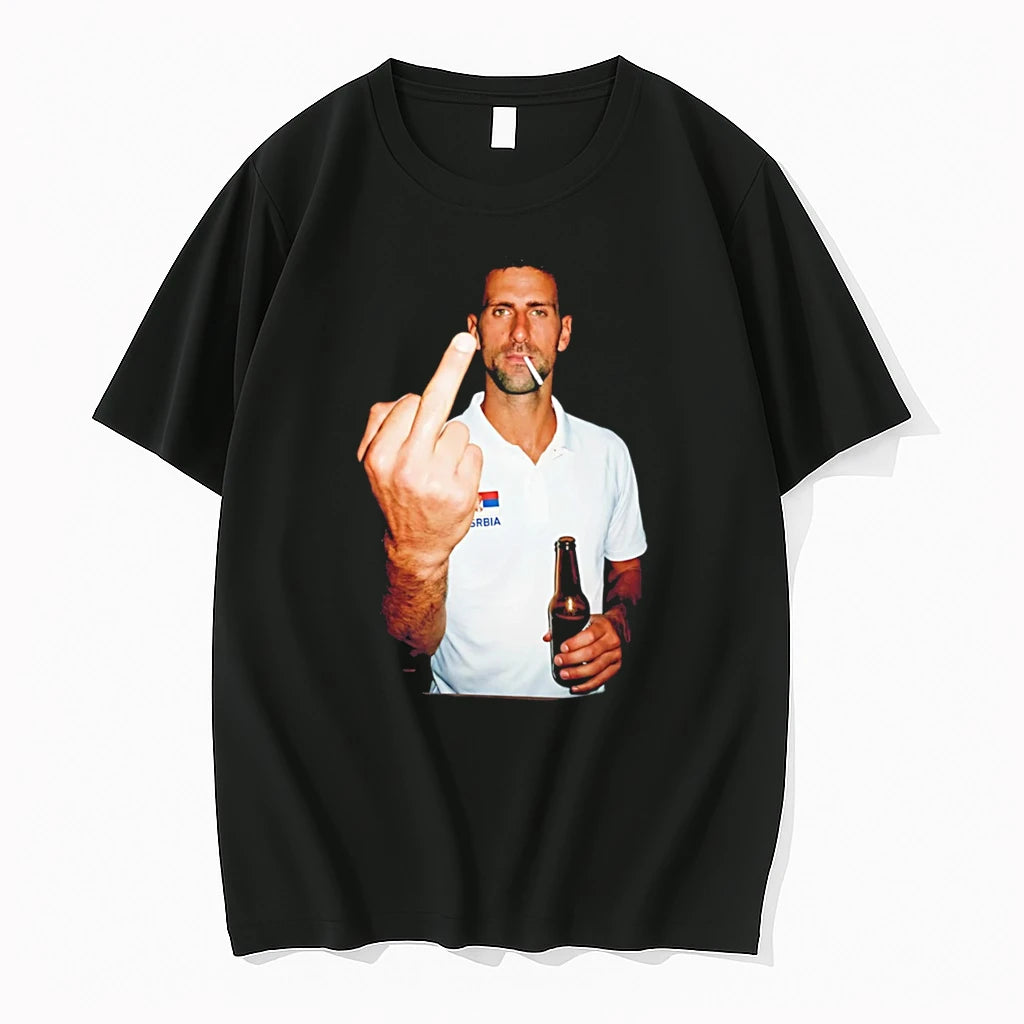 Officials Novak Djokovic Wimbledon 2026 Mens Singles Germany Middle Finger Tee Premium T Shirt
