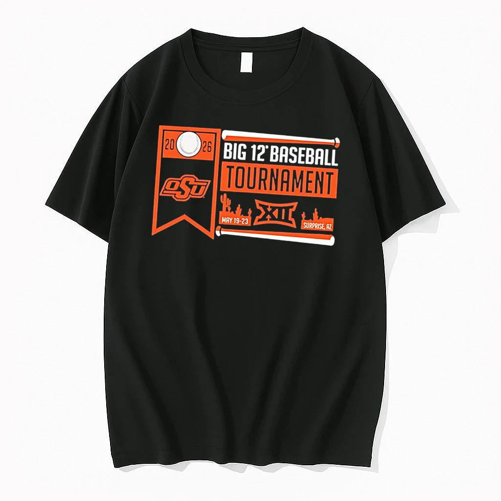 Officials Oklahoma State Cowboys 2026 Big 12 Baseball Tournament Participant Tee Premium T Shirt