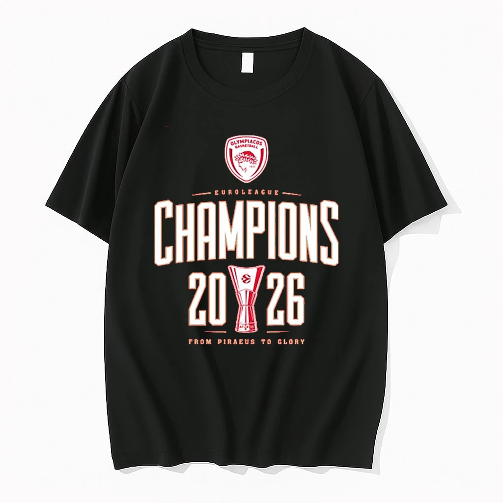 Officials Olympiacos B C Gsa Euroleague Champions 2026 1 Premium T Shirt