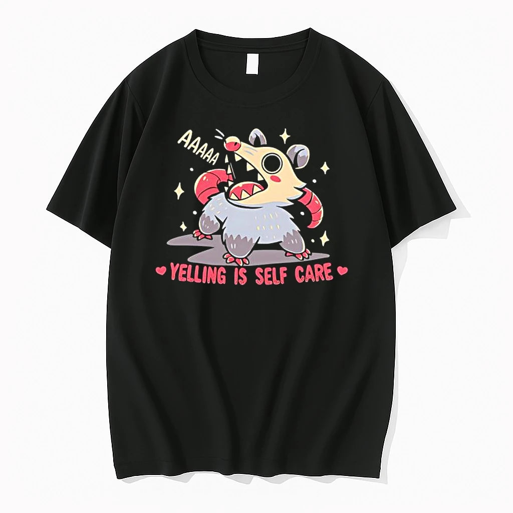 Officials Opossum Yelling Is Self Care Funny Animal Premium T Shirt