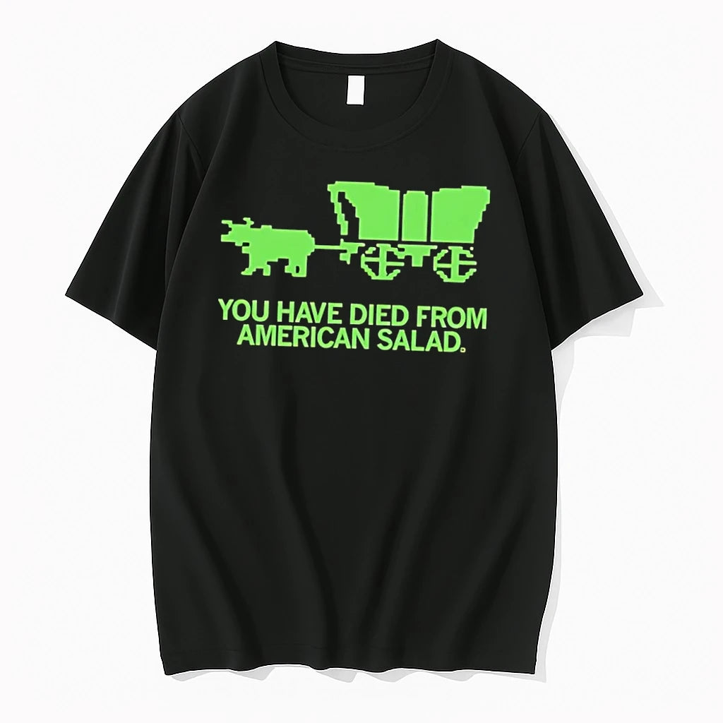 Officials Oregon Trail Parody You Have Died From American Salad Black Premium T Shirt