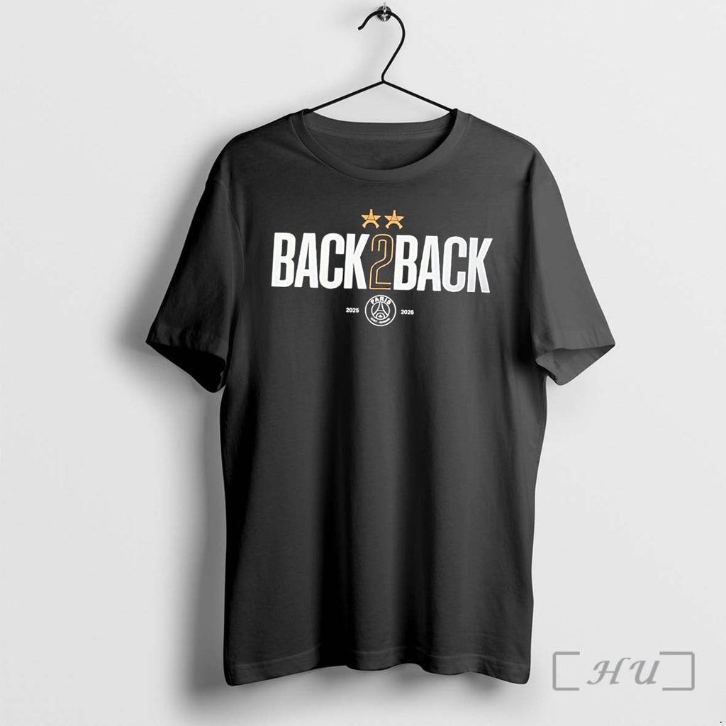 Officials Psg Winner Champions League 2026 Back To Back 2 Star Graphic Tee Premium