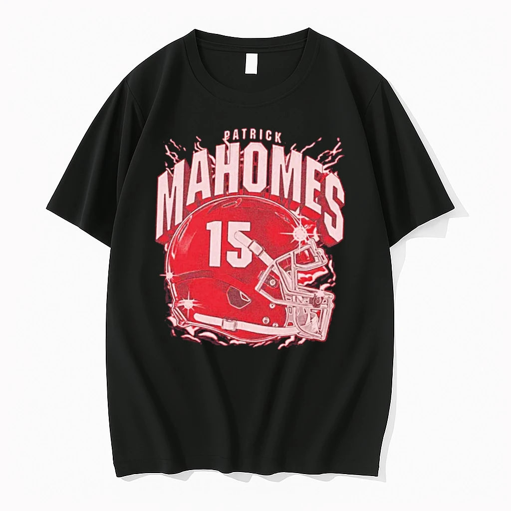 Officials Patrick Mahomes 15 Kansas City Chiefs Retro Helmet Tee Premium T Shirt
