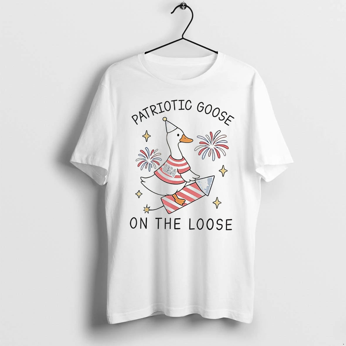 Officials Patriotic Goose On The Loose Fourth Of July Tee Premium T Shirt