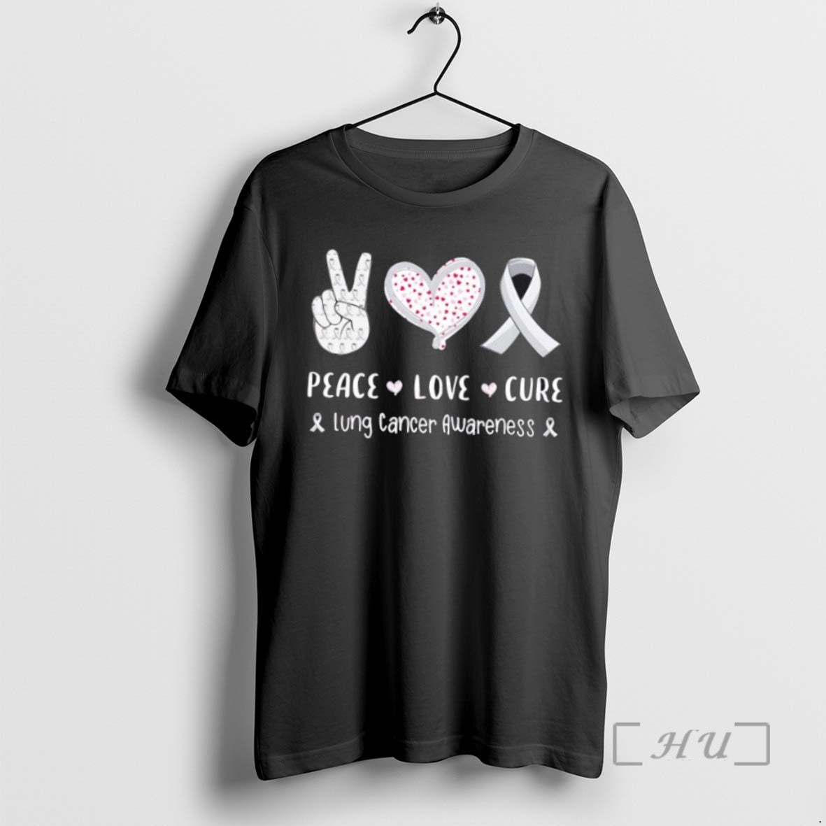 Officials Peace Love Cure Lung Cancer Awareness T Shirt Sweater