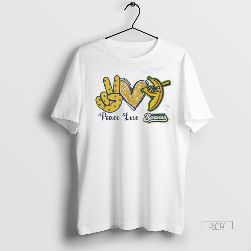 Officials Peace Love Savannah Bananas Tee Shirt Sweater