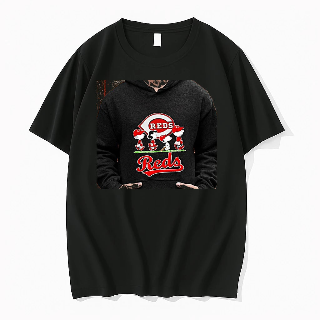 Officials Peanuts Characters X Cincinnati Reds Baseball Team Logo And Reds Text