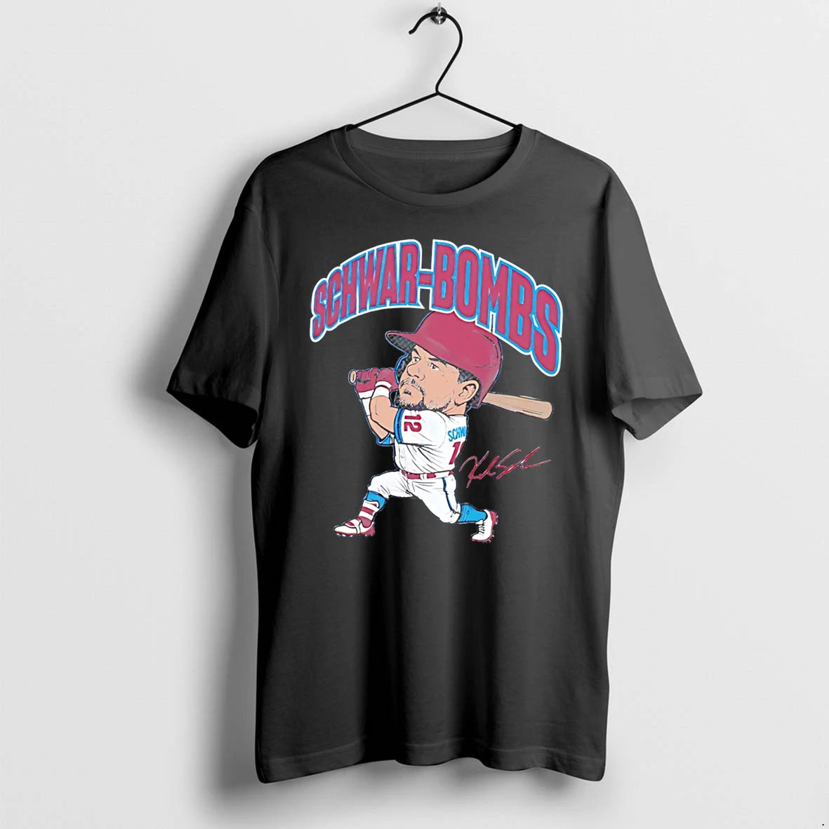 Officials Philadelphia Phillies Major League Baseball Kyle Schwarber Schwar Bombs Tee Premium T Shirt