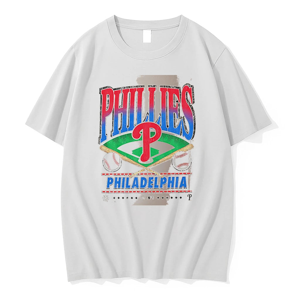 Officials Phillies Philadelphia With Baseball Field And Bats Mlb White Premium T Shirt