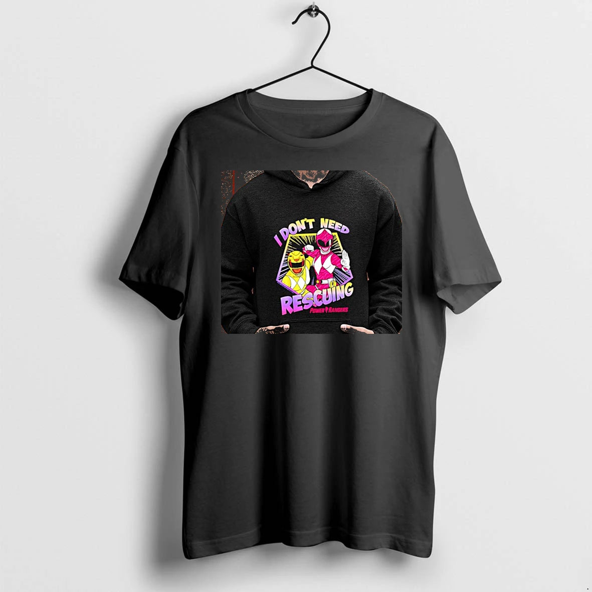 Officials Pink Ranger Yellow Ranger Power Rangers I Dont Need Rescuing Premium T Shirt