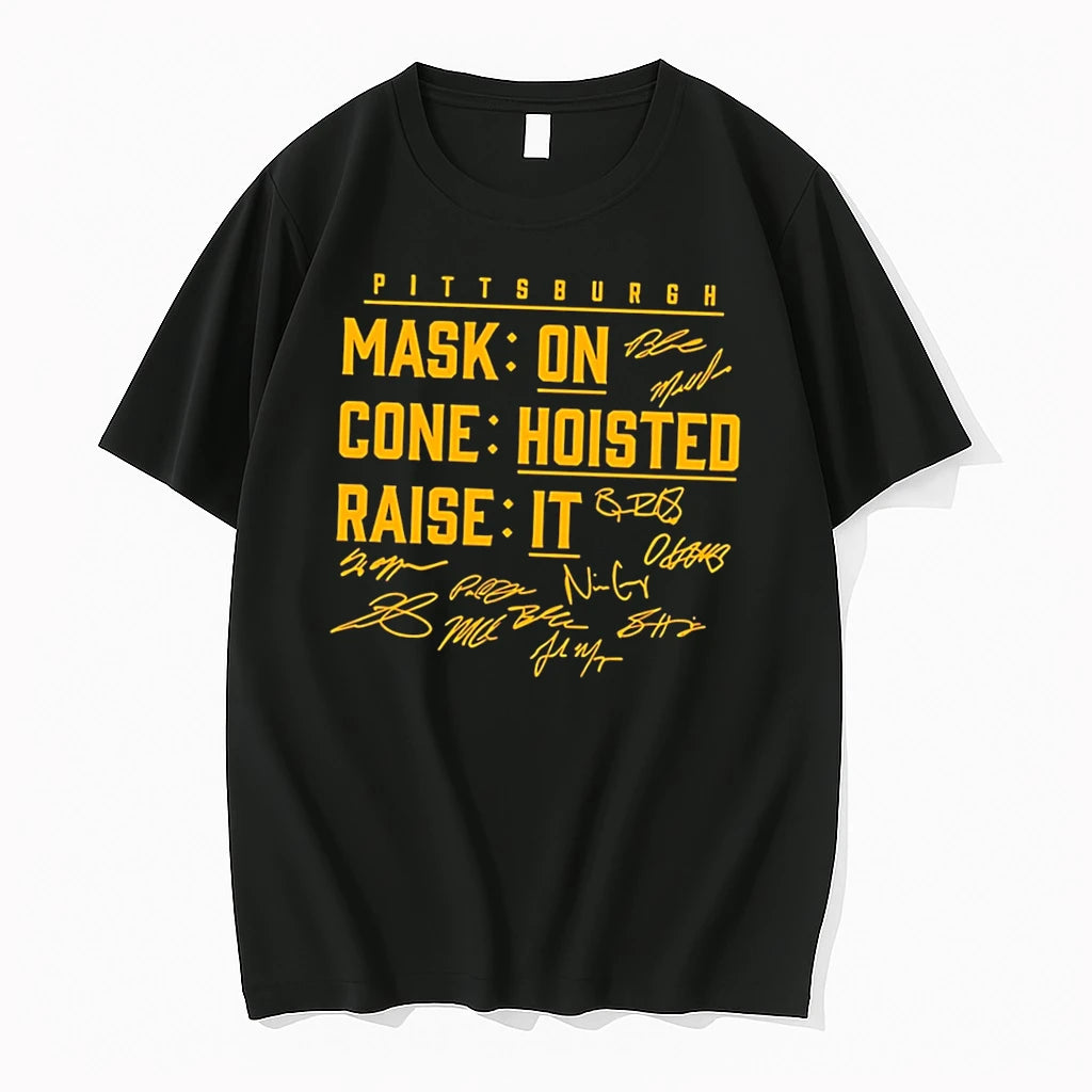 Officials Pittsburgh Mask On Cone Hoisted Raise It Tee Premium T Shirt