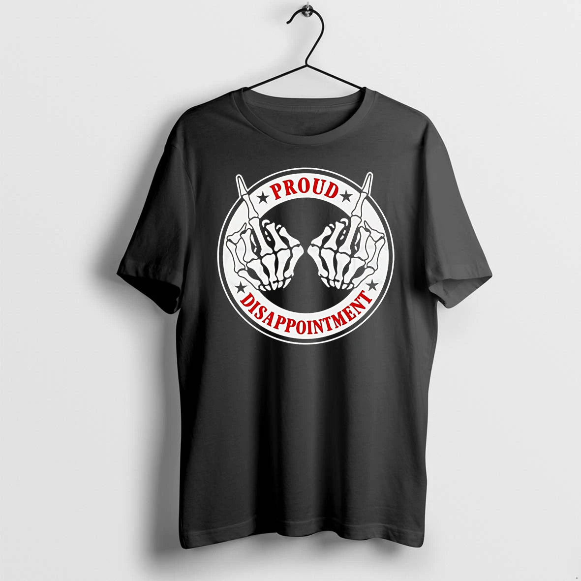 Officials Proud Disappointment Skeleton Hands Giving The Middle Finger Premium T Shirt