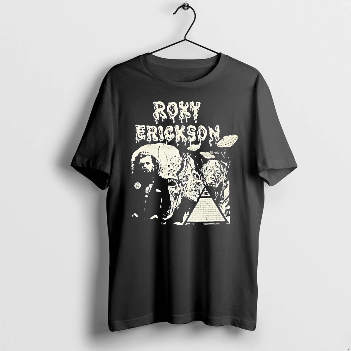 Officials Psychedelic Rock Icon Roxy Erickson Dripping Font Ufo Pyramid Black Black