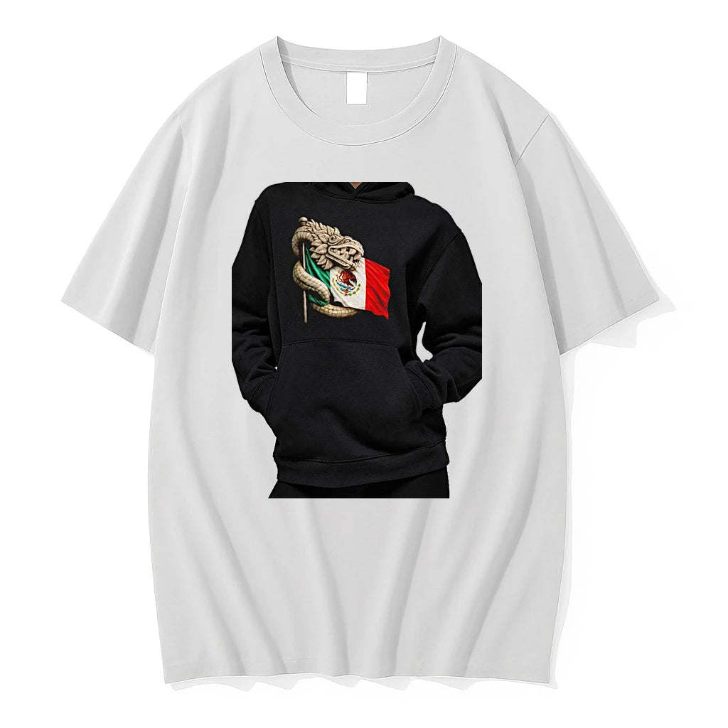 Officials Quetzalcoatl Aztec Feathered Serpent Mexico Flag Premium T Shirt