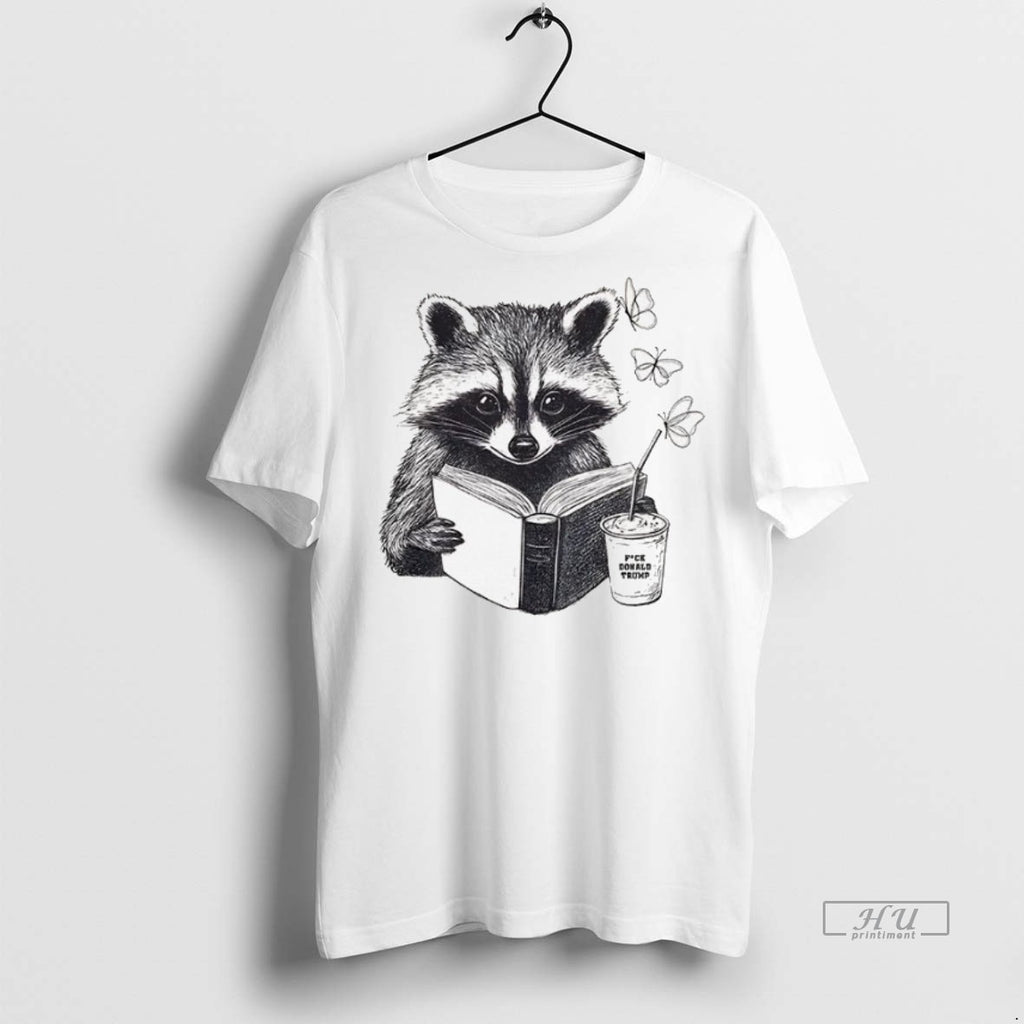 Officials Raccon Reading Book And Coffee Subtle Anti Trump Tee Shirt Sweater