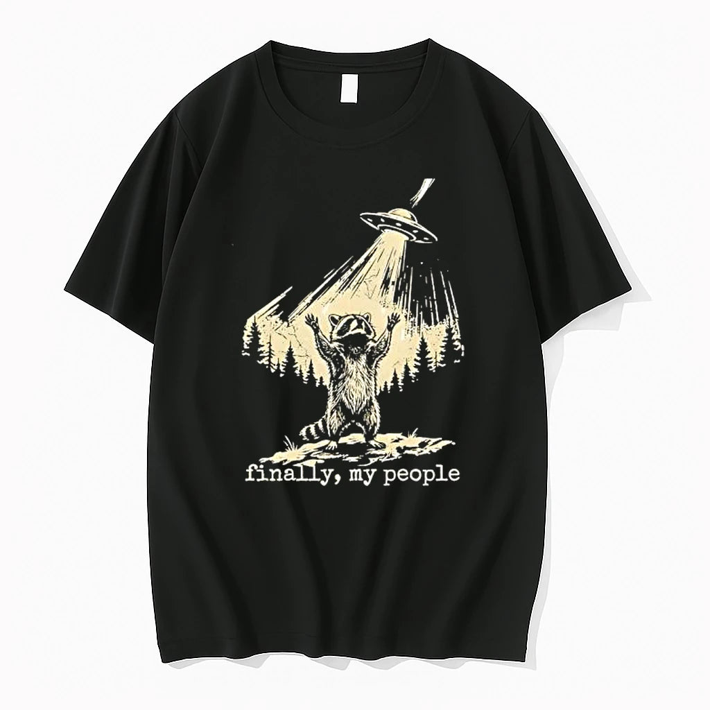 Officials Raccoon Finally My People Ufo Abduction Premium T Shirt