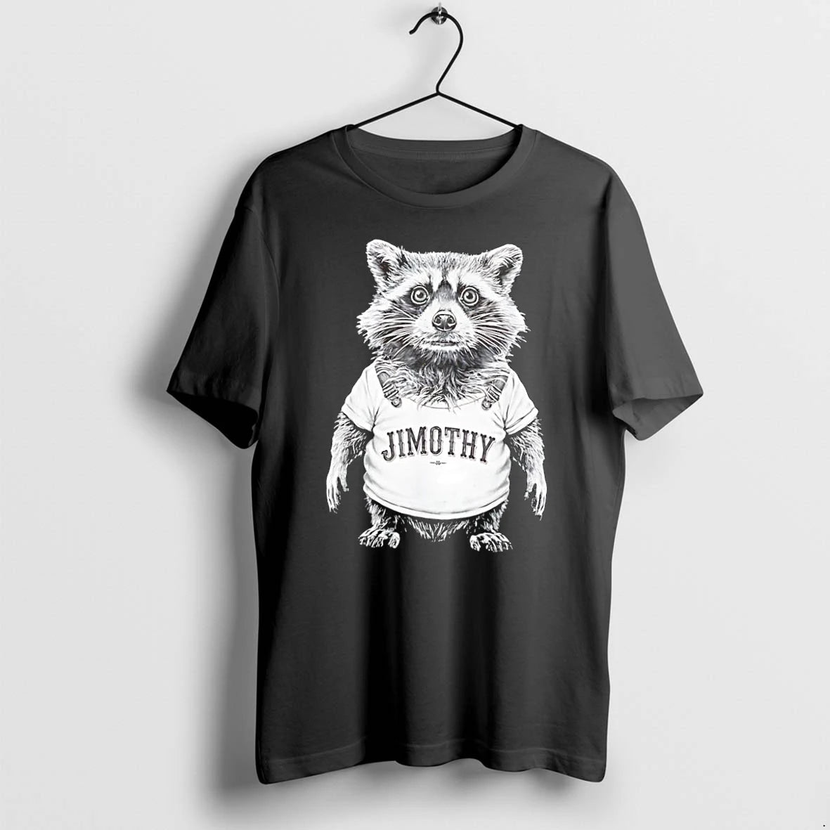 Officials Raccoon Wearing Jimothy Overalls Black Premium T Shirt