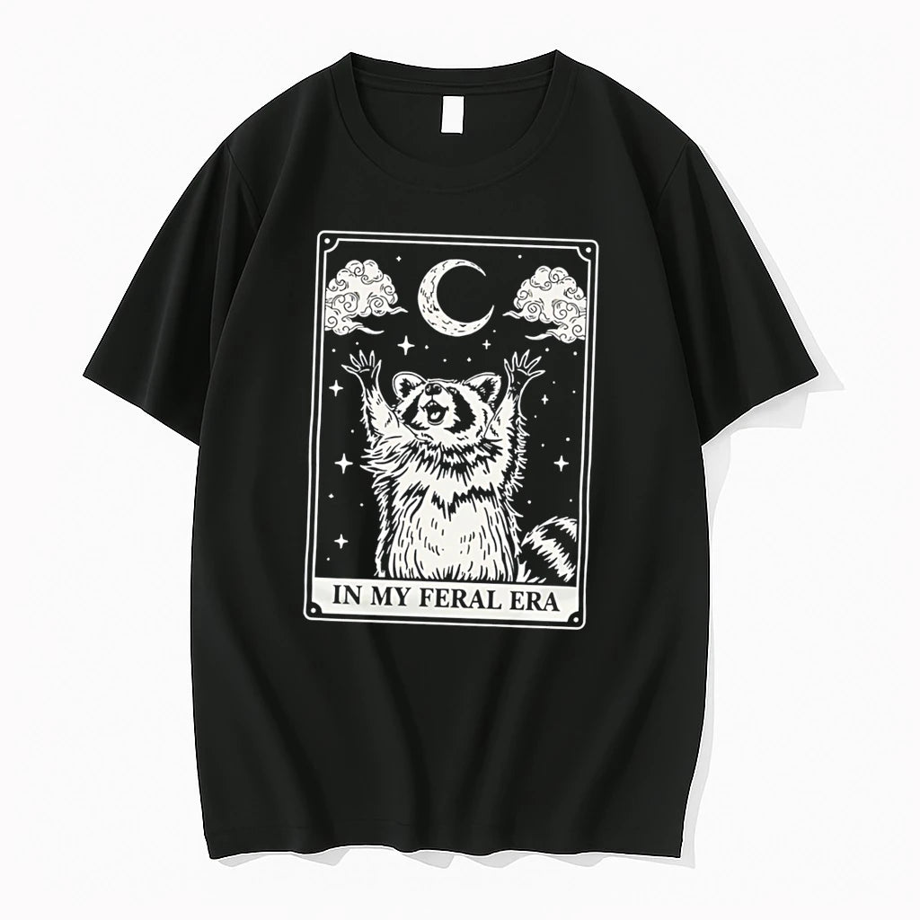 Officials Racoon Under The Moonlight In My Feral Era Tee Premium T Shirt
