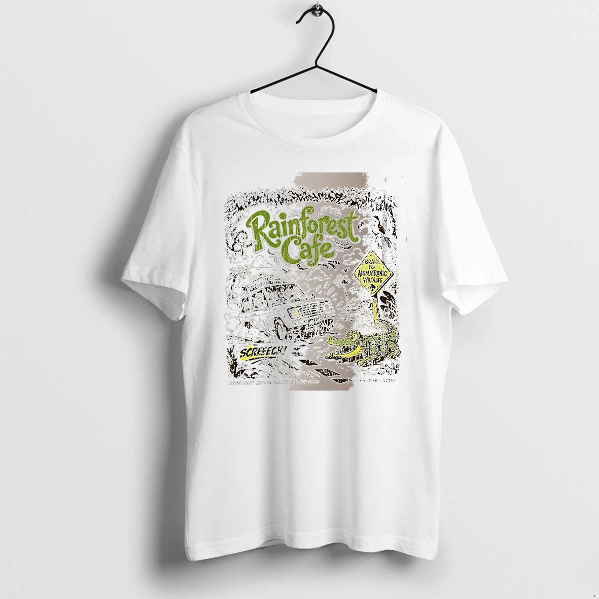 Officials Rainforest Cafe Brake For Animatronic Wildlife Kingdom Wildlife White Premium T Shirt