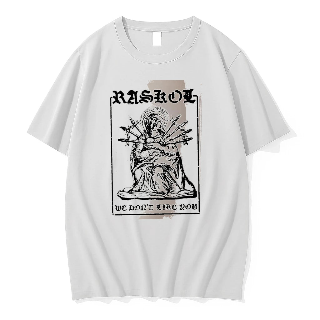 Officials Raskol We Dont Like You Virgin Mary With Swords White Premium T Shirt