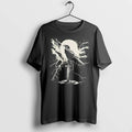 Officials Raven Perched Upon Sword Under Lightning And Moon Black Premium T Shirt