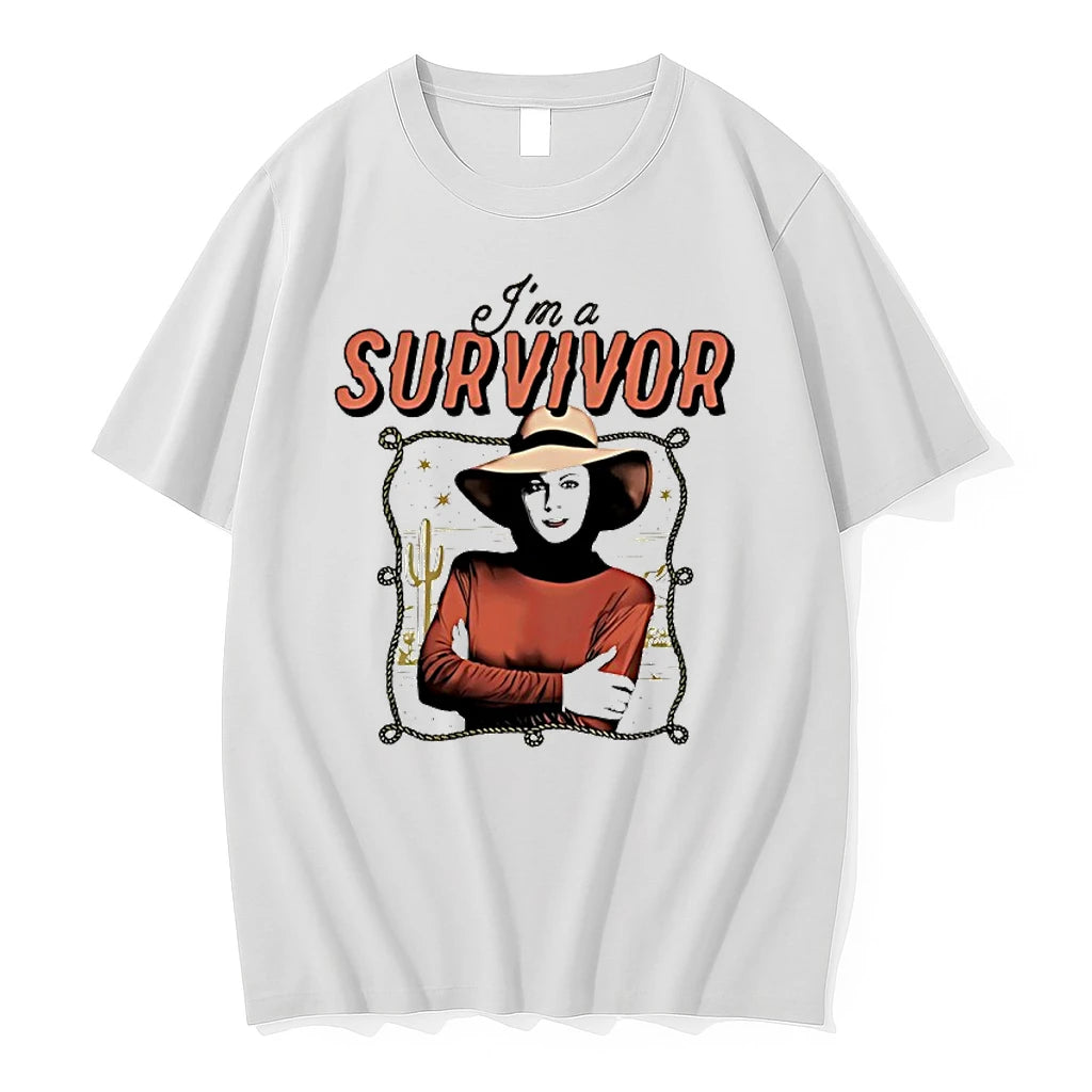 Officials Reba I Am A Survivor Western Desert Cactus Silhouette Premium T Shirt