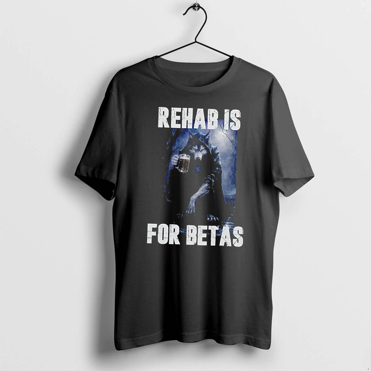 Officials Rehab Is For Betas Wolf Drinking Beer Tee Premium T Shirt