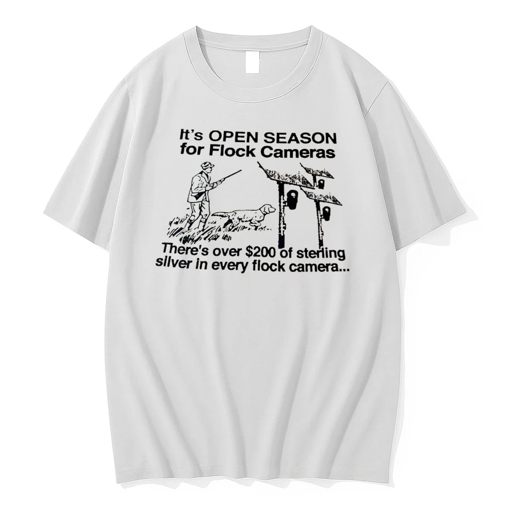 Officials Retro Flock Cameras Open Season Sterling Silver Tee Premium T Shirt