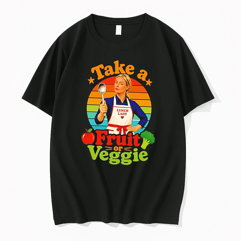 Officials Retro Lunch Lady Take A Fruit Or Veggie Tee Premium T Shirt