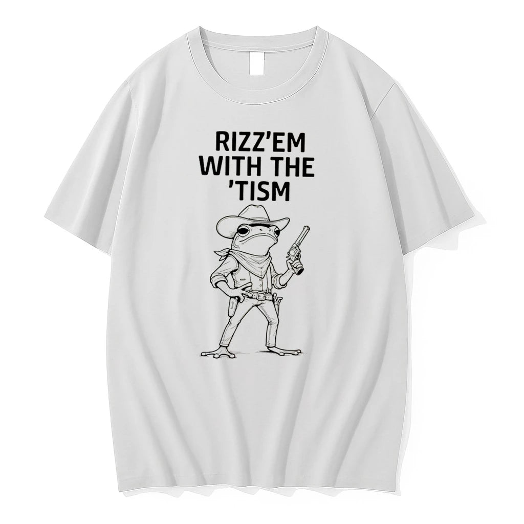Officials Rizzem With The Tism Frog Cowboy Tee Premium T Shirt