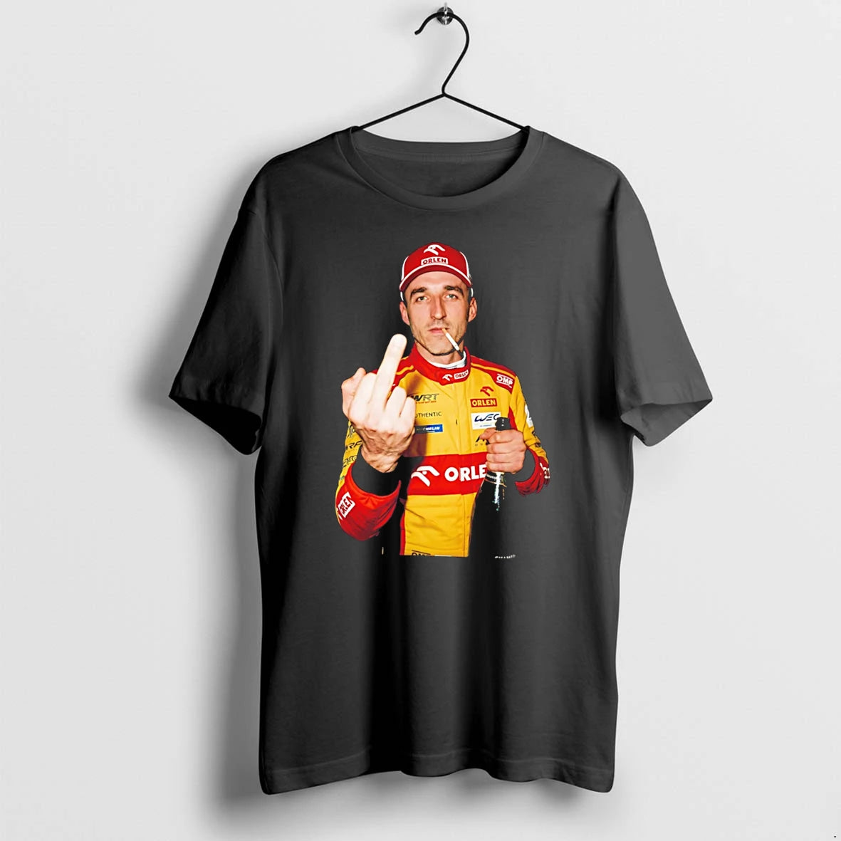 Officials Robert Kubica Wrt Orlen Wec Racing Driver Middle Finger Tee Premium T Shirt