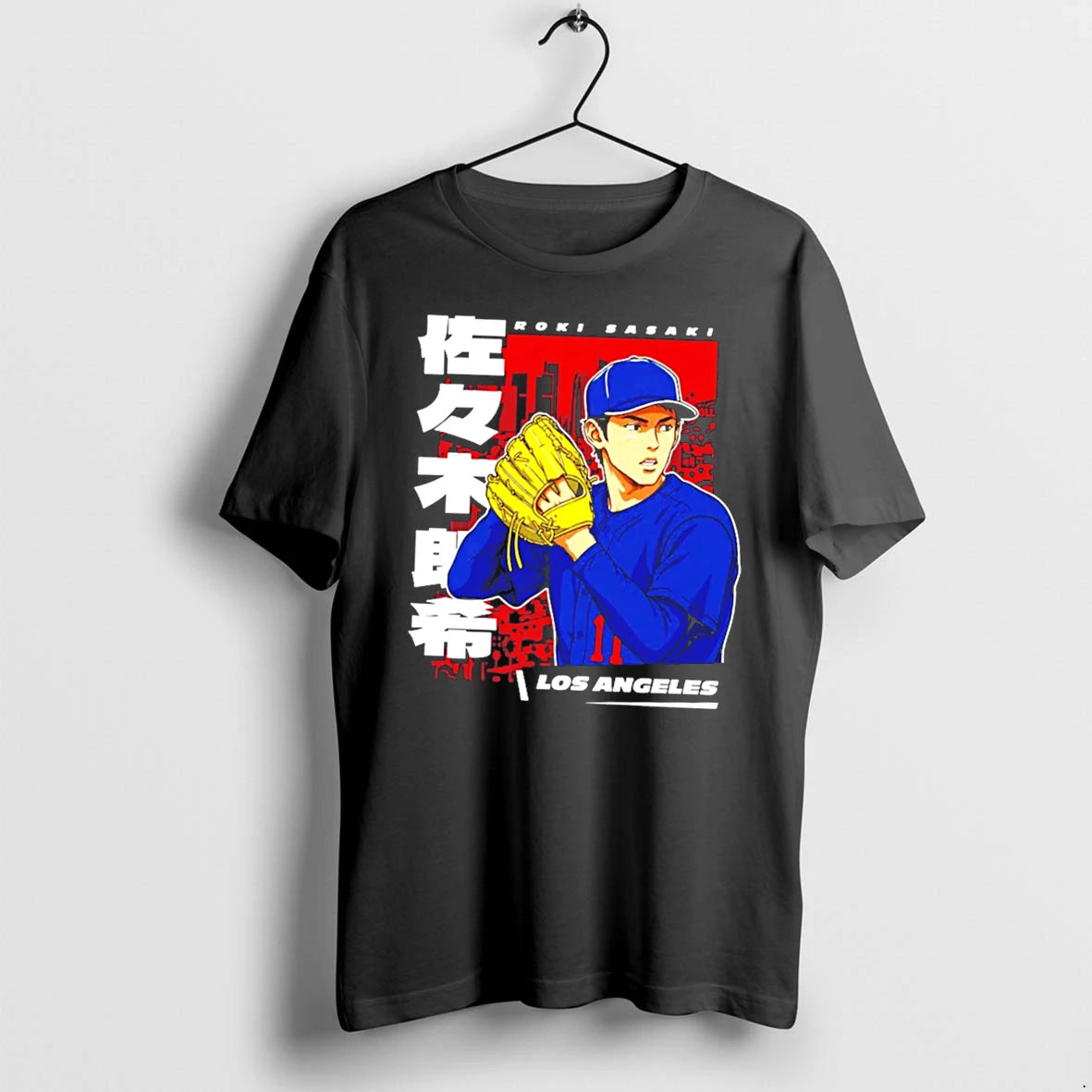 Officials Roki Sasaki Los Angeles 11 Anime Style Baseball Tee Premium T Shirt