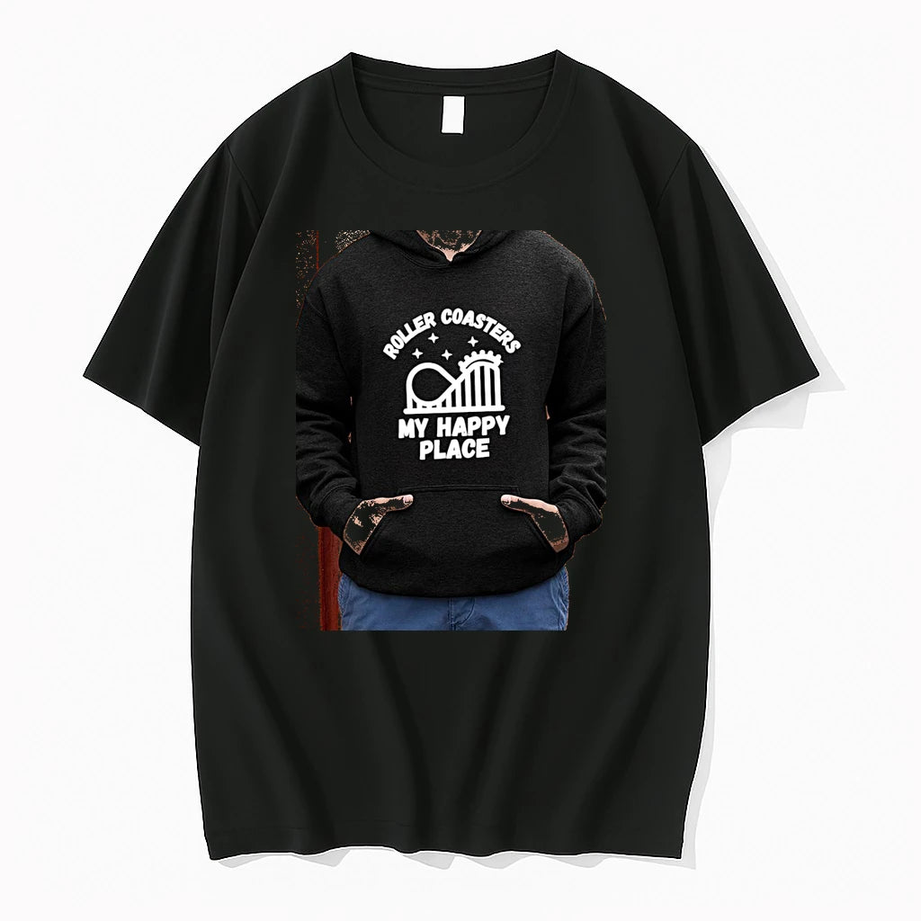 Officials Roller Coasters My Happy Place Amusement Park Thrill Ride Enthusiast Premium T Shirt