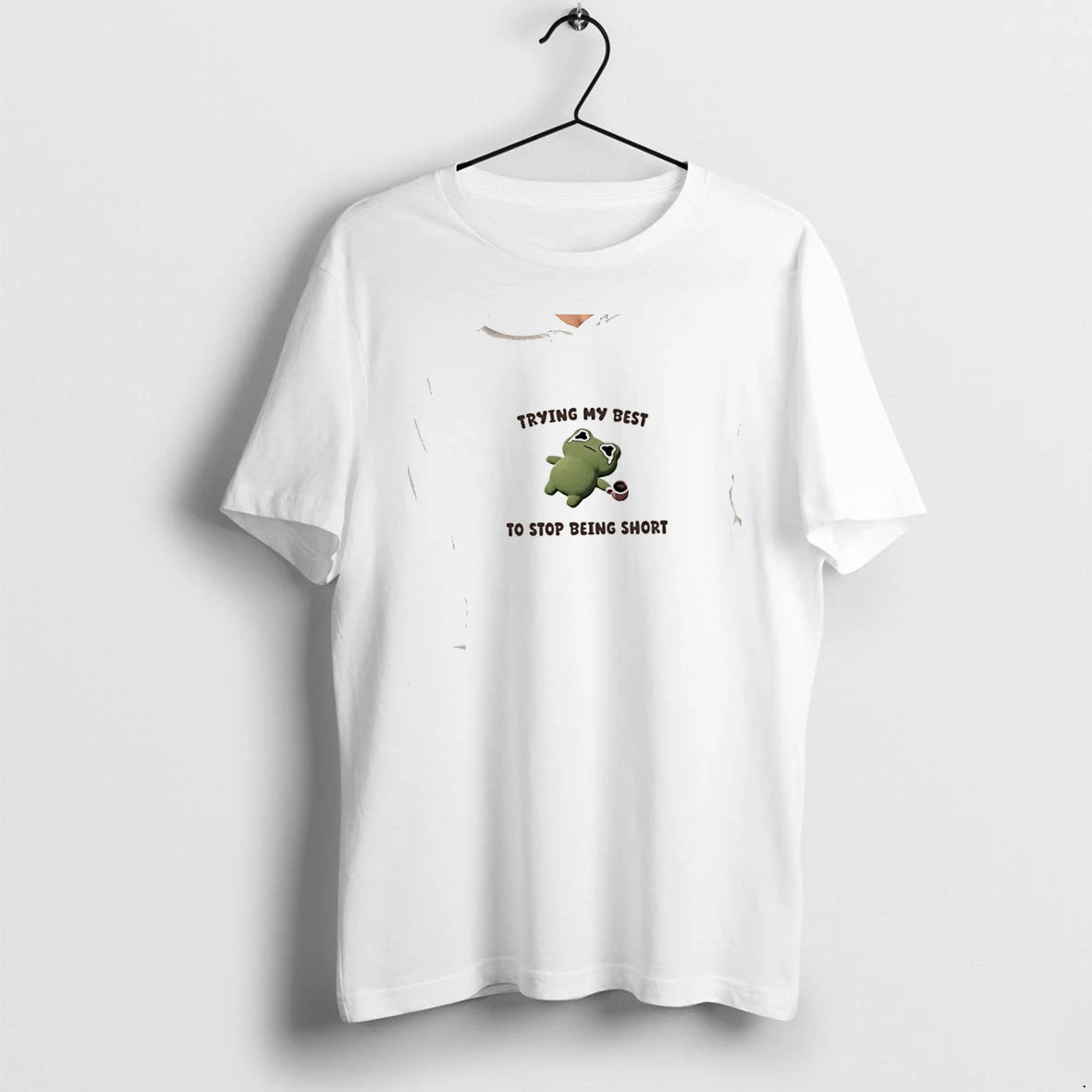 Officials Sad Frog Coffee Trying My Best To Stop Being Short Premium T Shirt