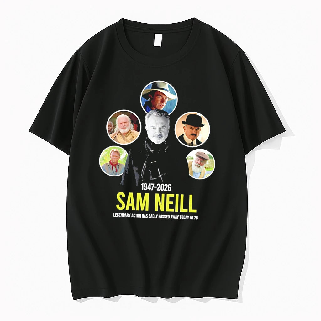 Officials Sam Neill 1947%ce%b3co2026 Legendary Actor Memorial Tribute Tee Premium T Shirt