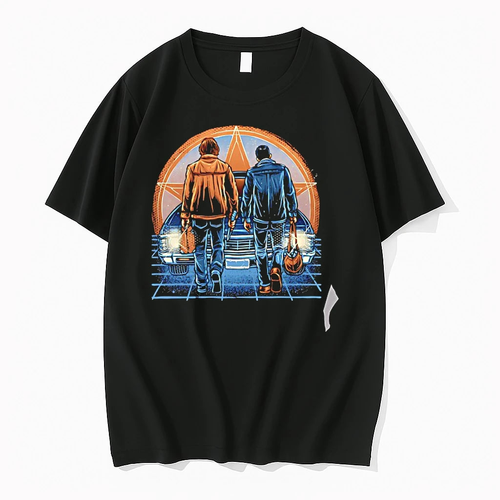 Officials Sam Winchester Dean Winchester Supernatural Impala Car Anti Possession Premium T Shirt