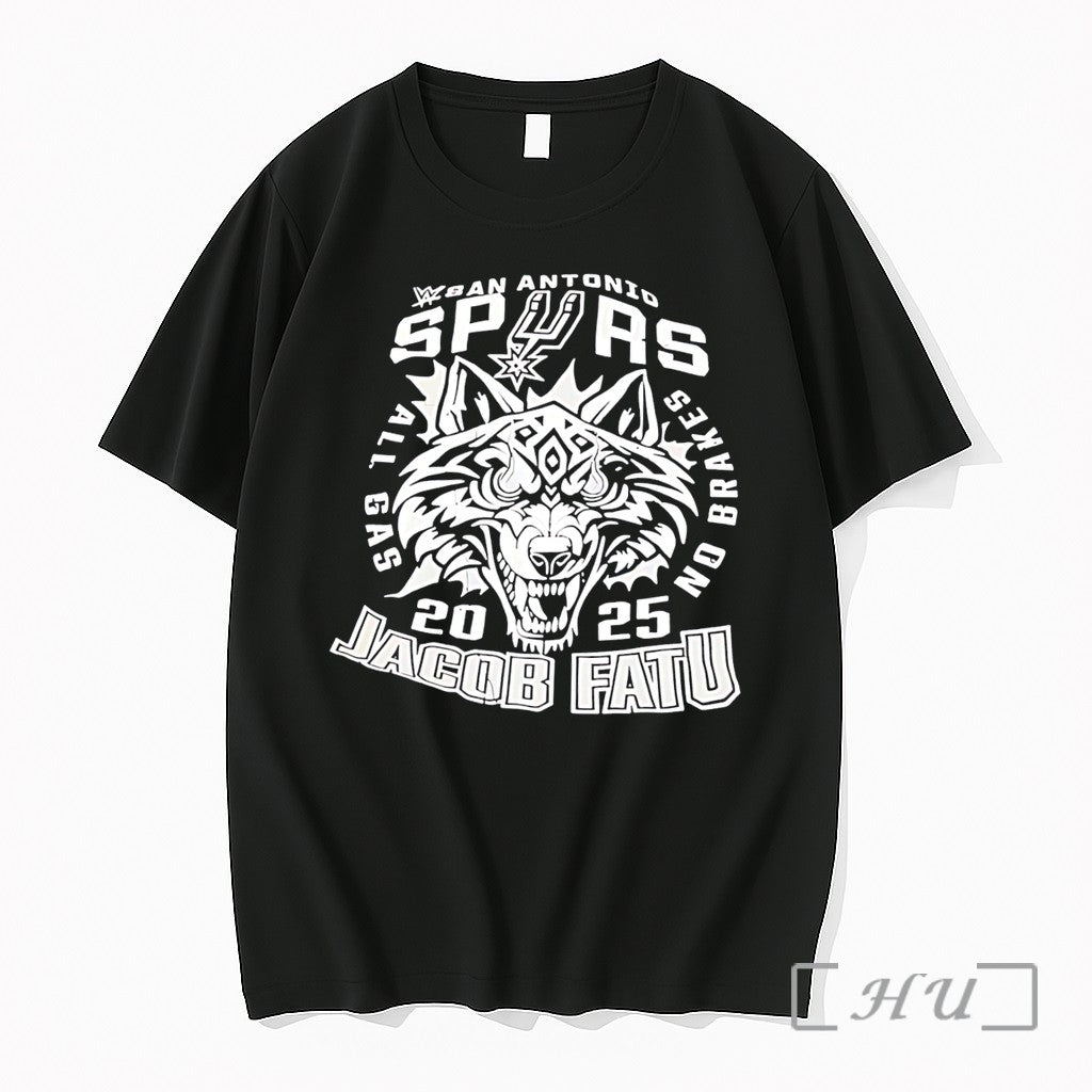 Officials San Antonio Spurs Jacob Fatu 2025 Wolf Graphic Tee