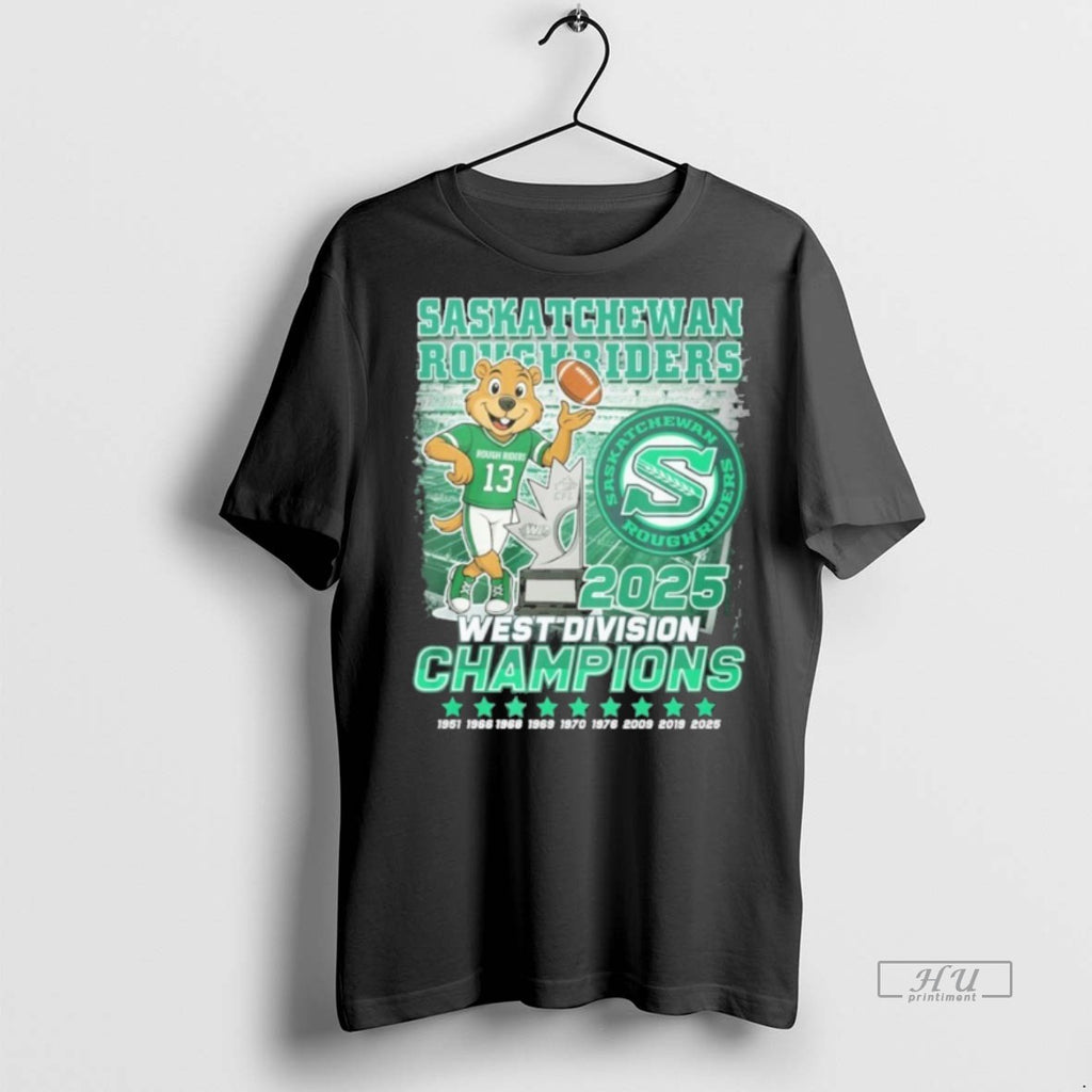 Officials Saskatchewan Roughriders 2025 West Division Champions Graphic Tee Shirt Sweater