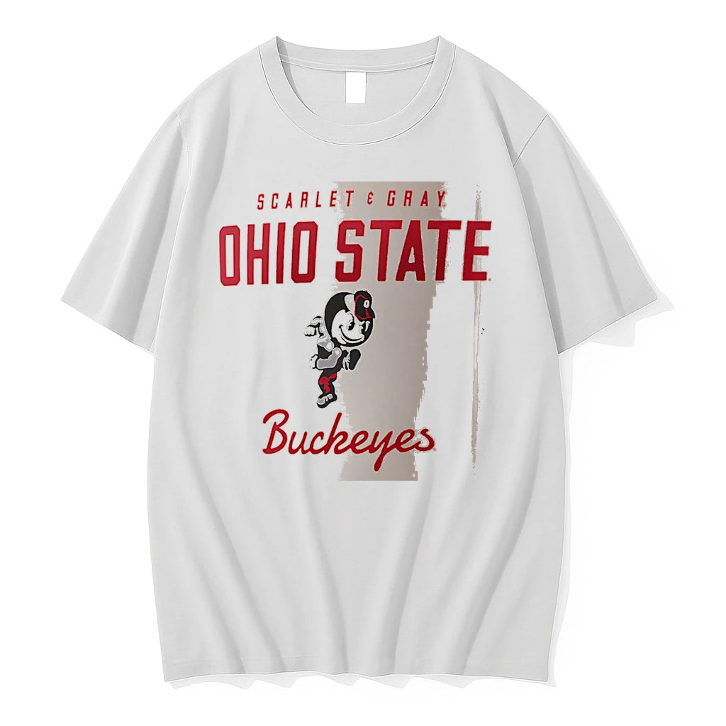 Officials Scarlet Gray Ohio State Buckeyes Brutus Buckeye Mascot White Premium T Shirt