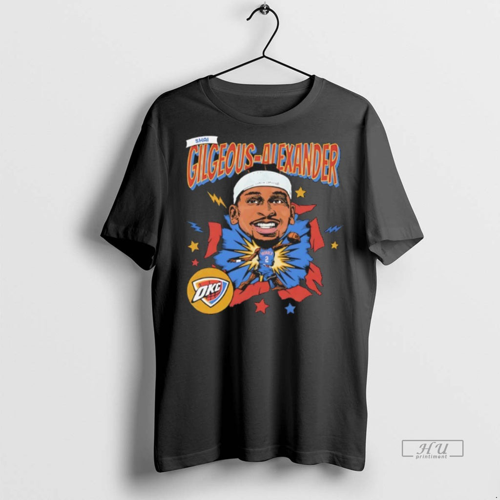 Officials Shai Gilgeous Alexander Oklahoma City Thunder Caricature Comic Graphic Tee Shirt Sweater