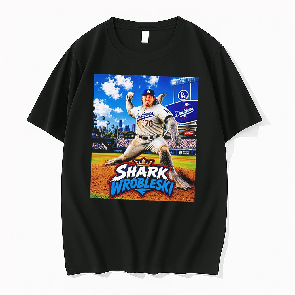Officials Shark Wrobleski Los Angeles Dodgers No 70 Graphic Tee Premium T Shirt