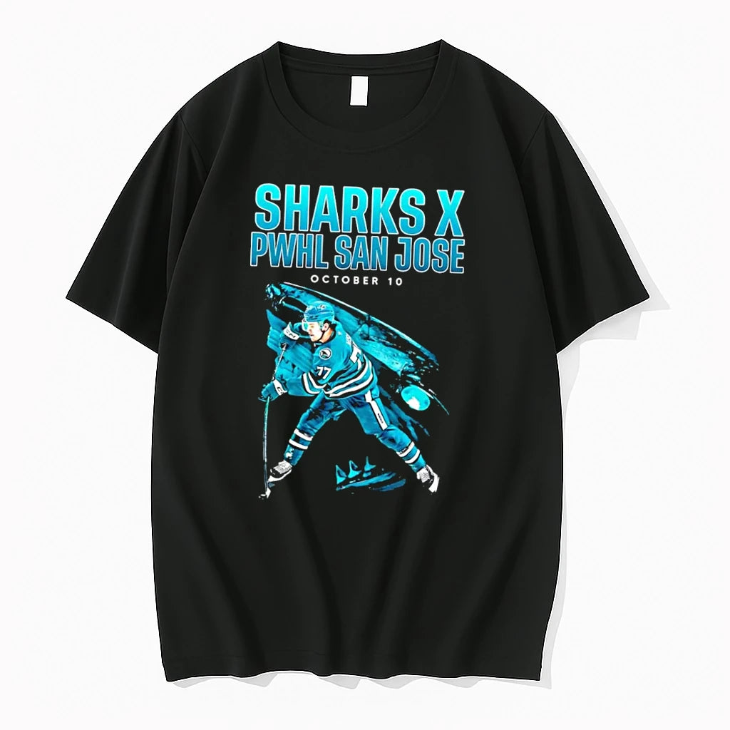 Officials Sharks X Pwhl San Jose October 10 Hockey Player Skating Black