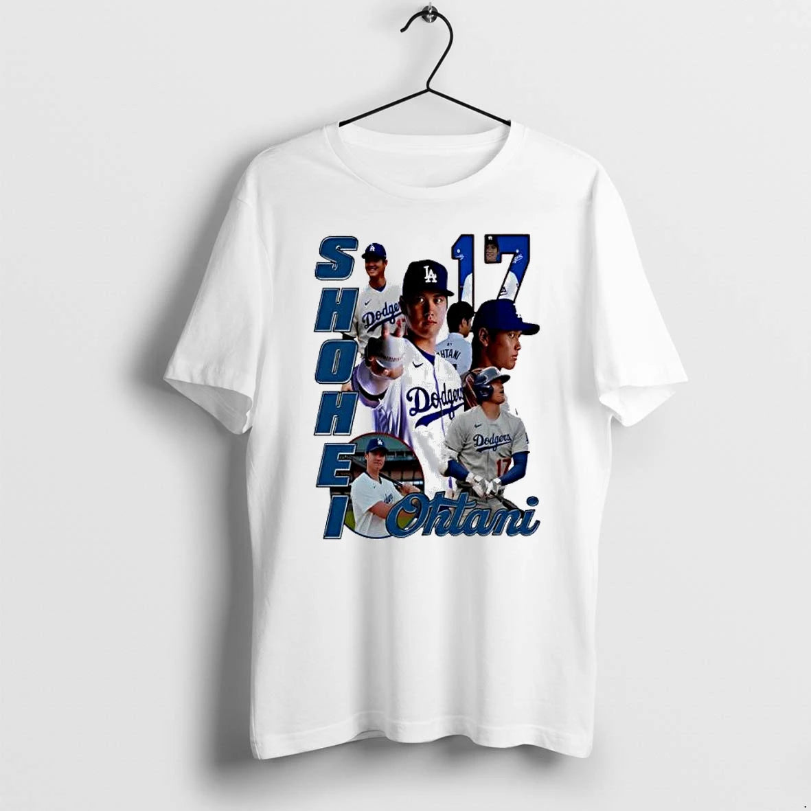 Officials Shohei Ohtani Los Angeles Dodgers No 17 Vintage Collage Premium T Shirt