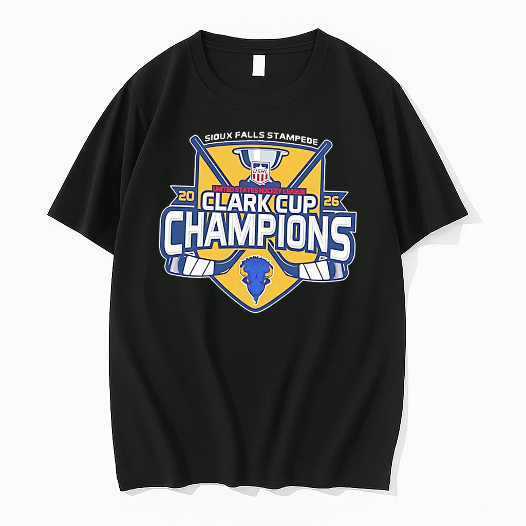 Officials Sioux Falls Stampede 2026 Clark Cup Champions Gold Rush Tee Premium T Shirt