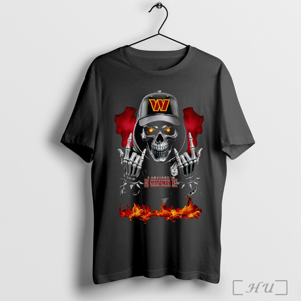 Officials Skeleton With Sign Of The Horns Washington Commanders Shirt Sweater Longsleeve And